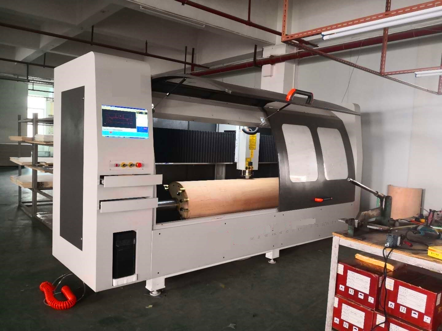 cnc rotary curved plywood cutting machine